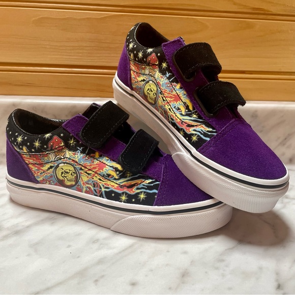 Vans Old Skool Glow Wizard Purple & White Skate Shoes NWOT - Picture 1 of 8